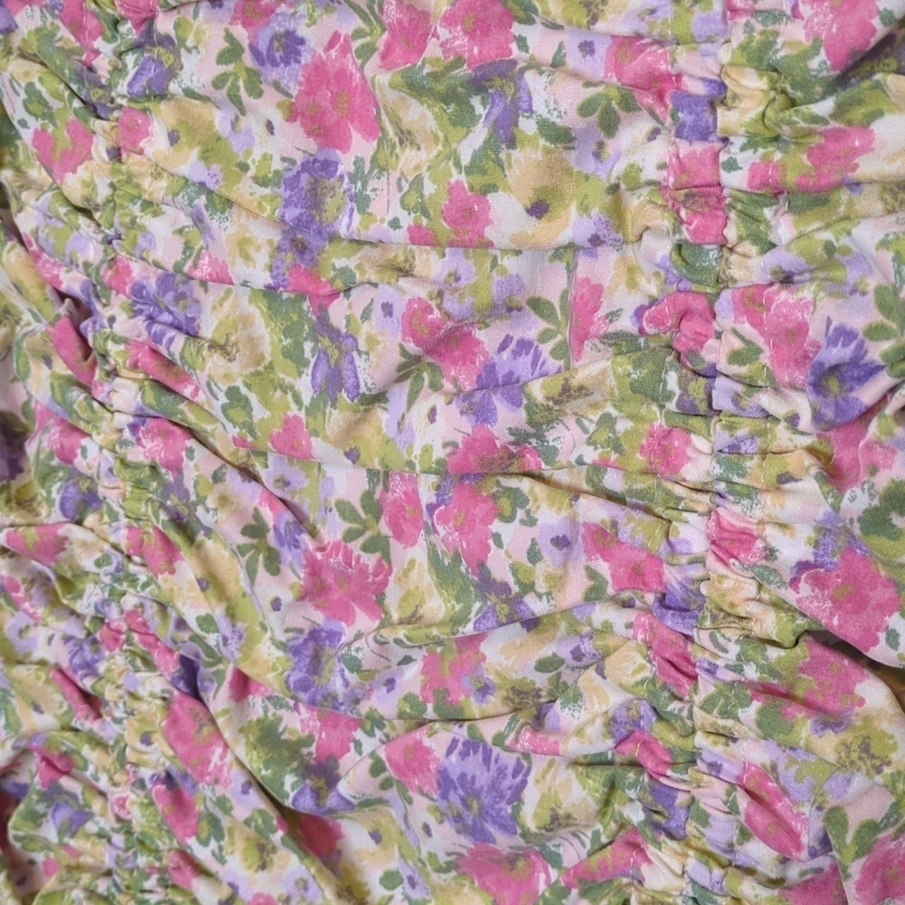 Blashe multicolored floral sleeveless ruched bodycon mini dress - Picture 4 of 9